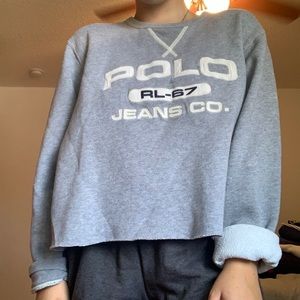 Polo cropped crewneck!!!